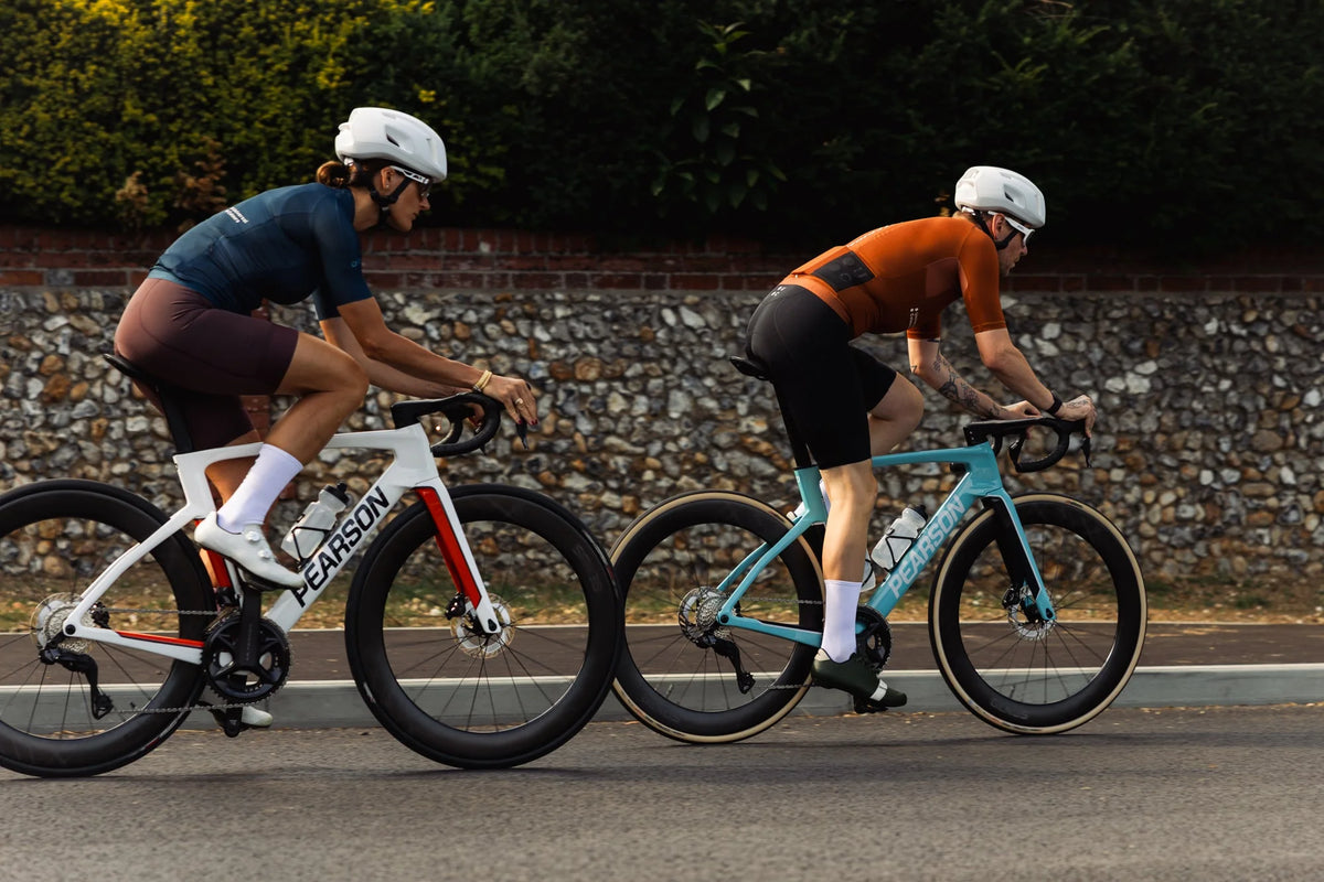 A rider on a Pearson Shift road bike