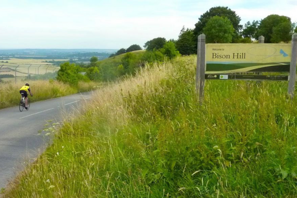 Cyclist on Bison Hill 