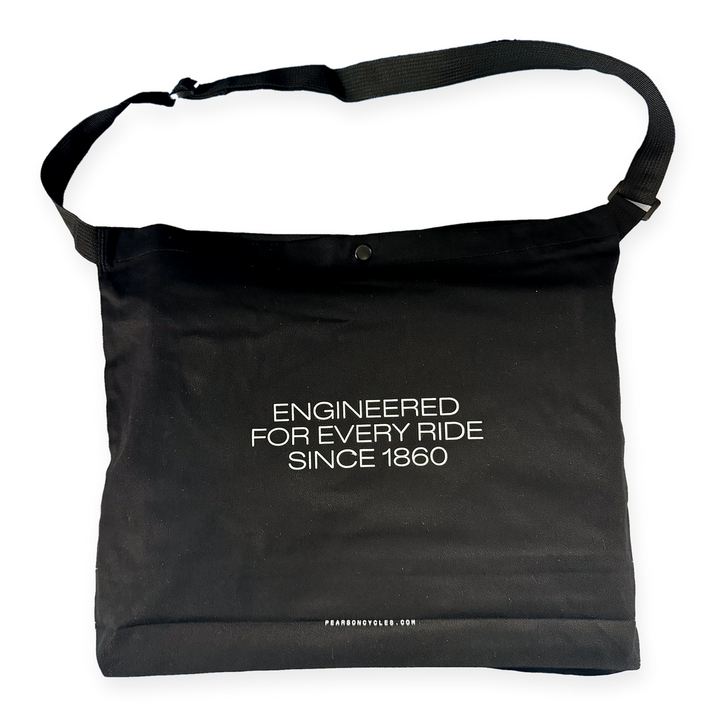 The Pearson musette: black cotton, Engineered for every ride since 1860