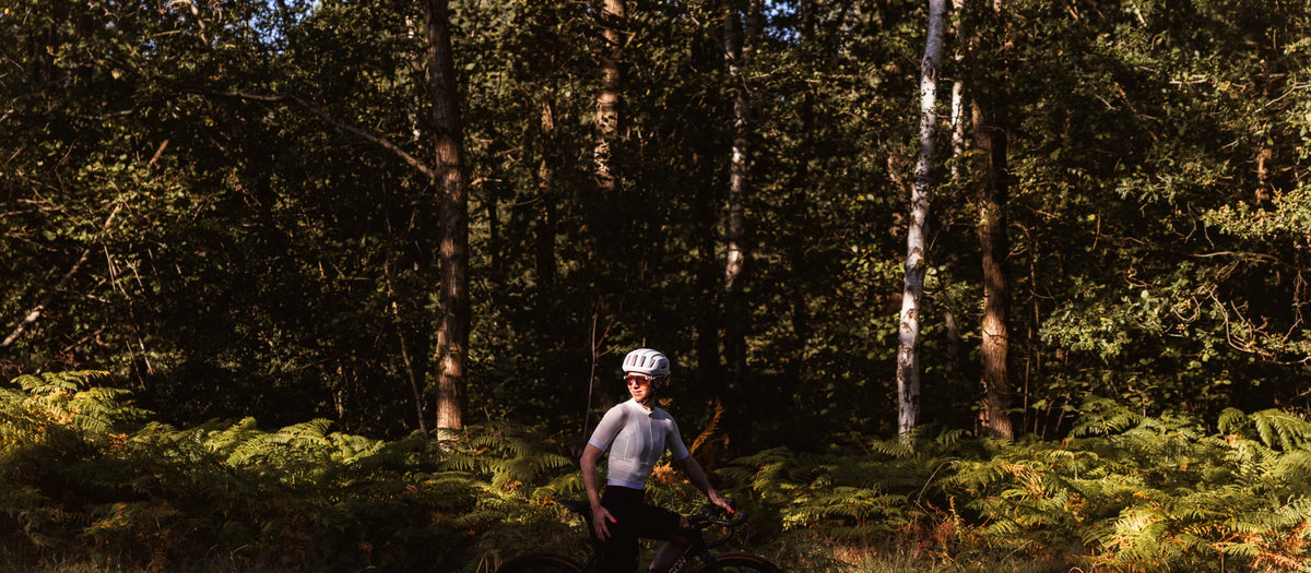 Two riders racing on Pearson On&On Race gravel bikes on an open chalk road