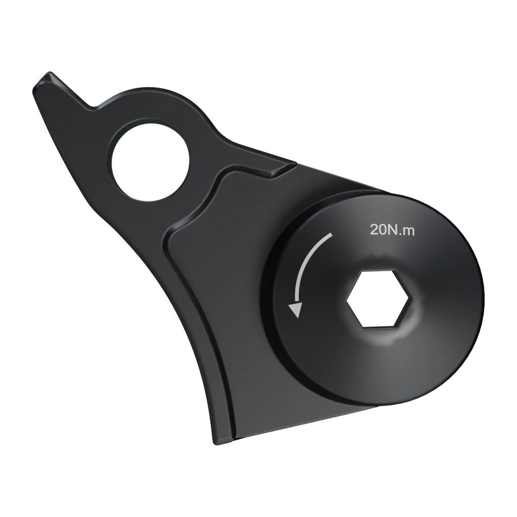 Pearson standard rear mech hanger, face on, 20N.m axle nut