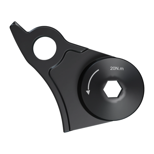 Pearson standard rear mech hanger, face on, 20N.m axle nut