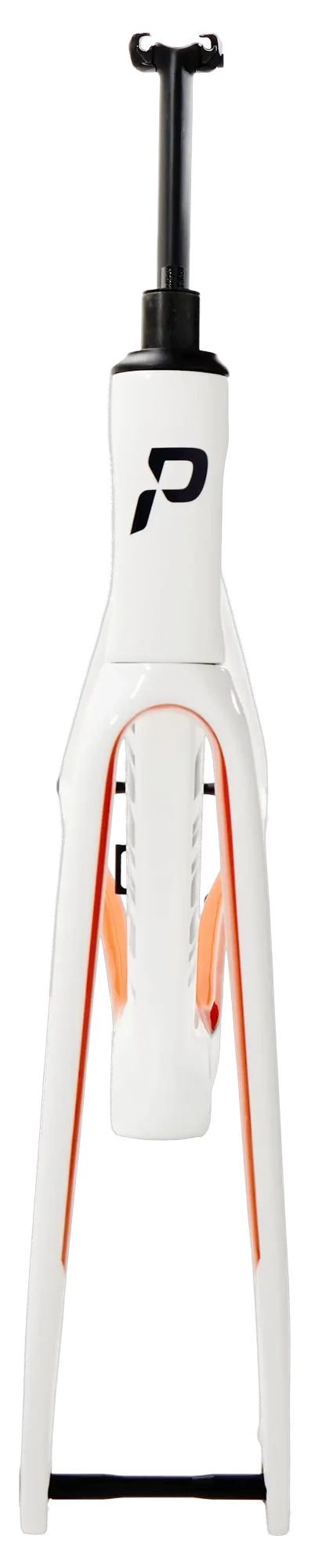 Pearson Shift 2.0 frameset in Racing White, head-on elevation